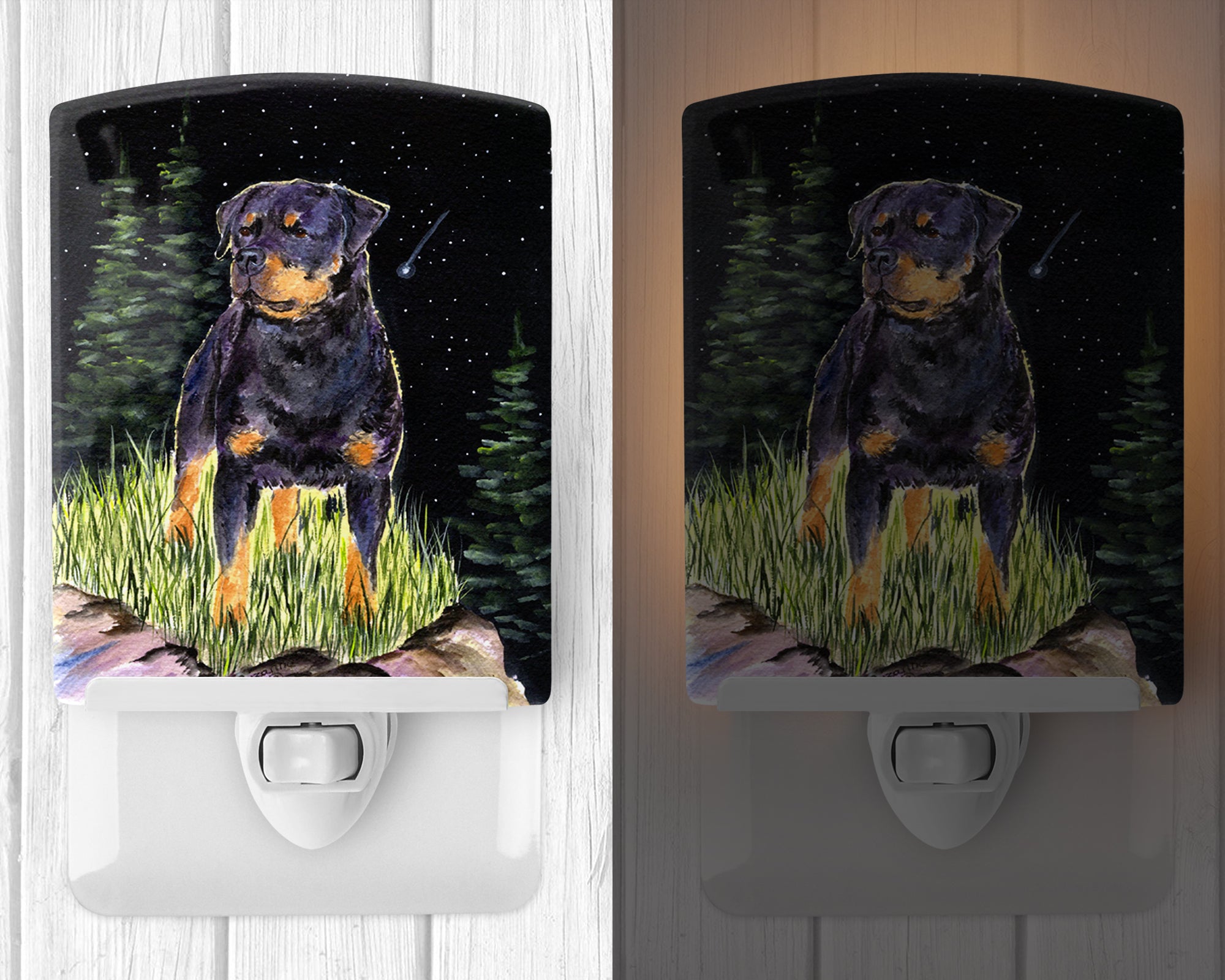 Starry Night Rottweiler Ceramic Night Light SS8475CNL - the-store.com