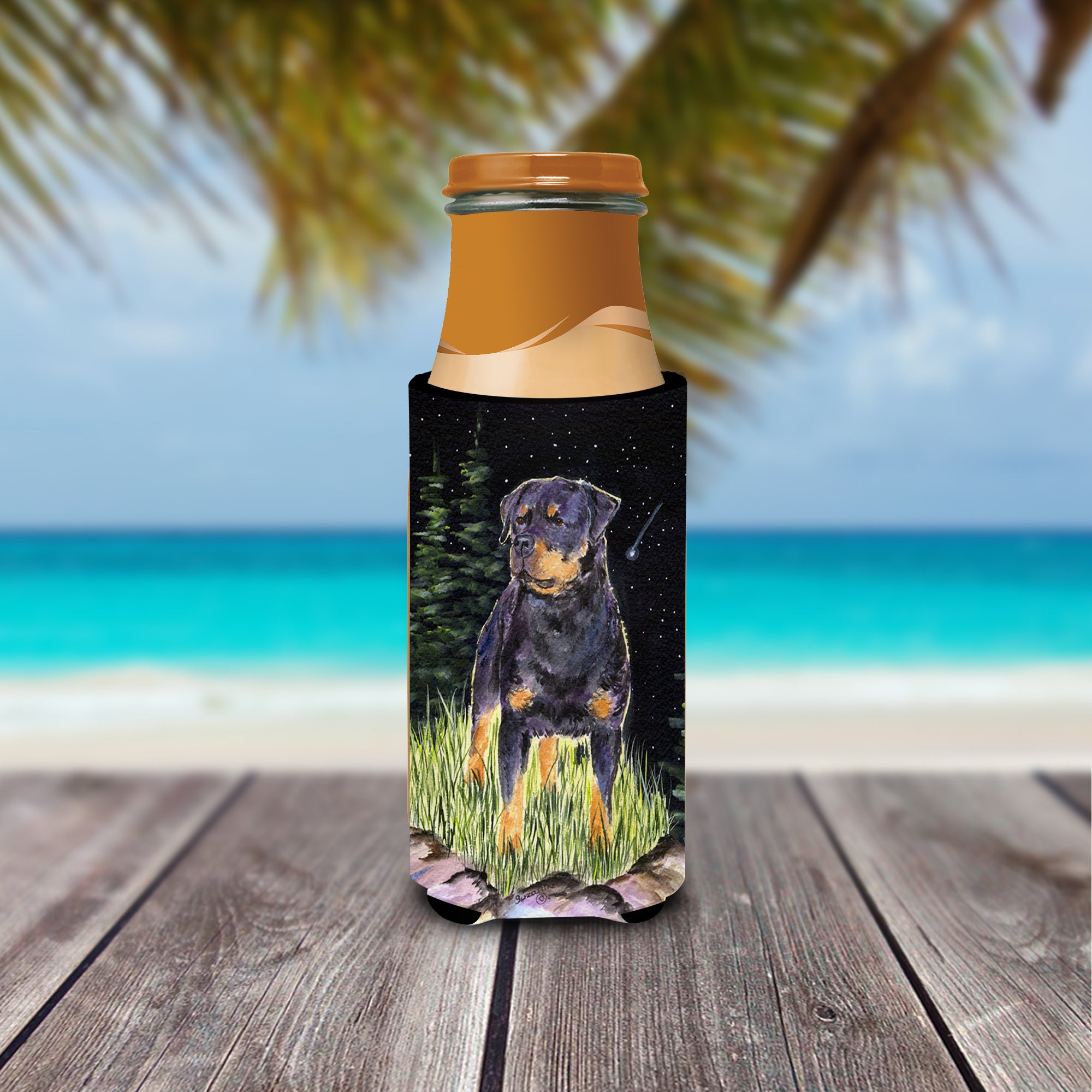 Starry Night Rottweiler Ultra Beverage Insulators for slim cans SS8475MUK