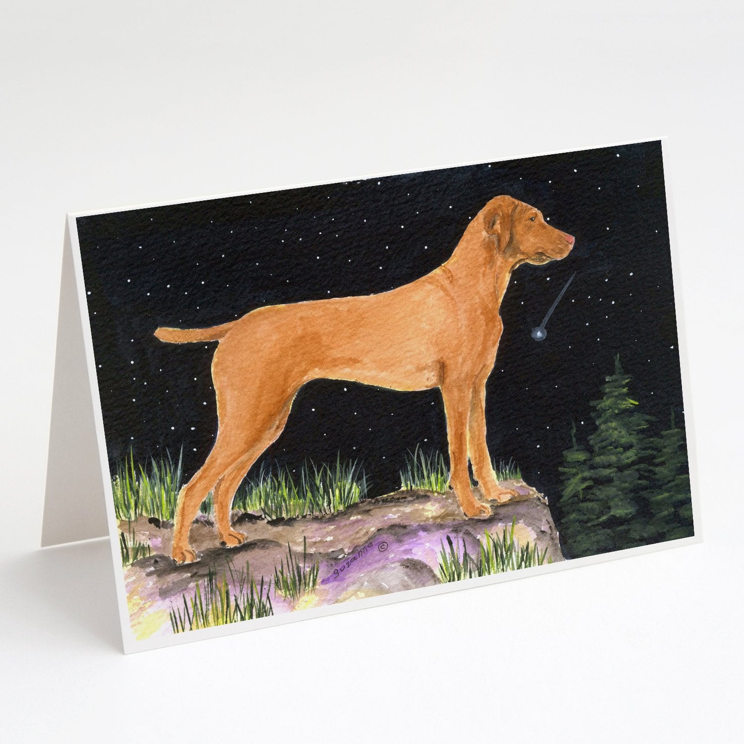 Buy this Starry Night Vizsla Greeting Cards and Envelopes Pack of 8