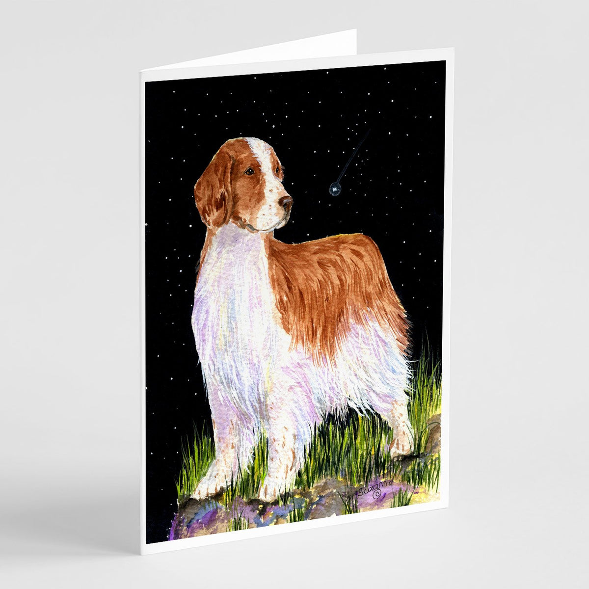 Buy this Starry Night Welsh Springer Spaniel Greeting Cards and Envelopes Pack of 8