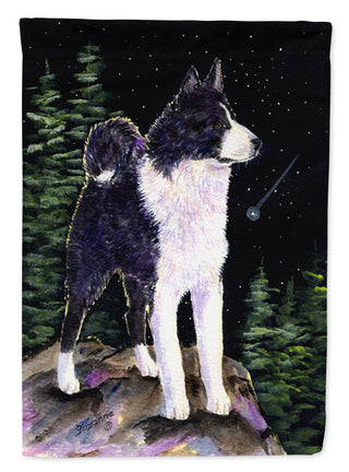 Caroline's Treasures Starry Night Karelian Bear Dog Garden Flag - Outdoor Decorative Yard Flag