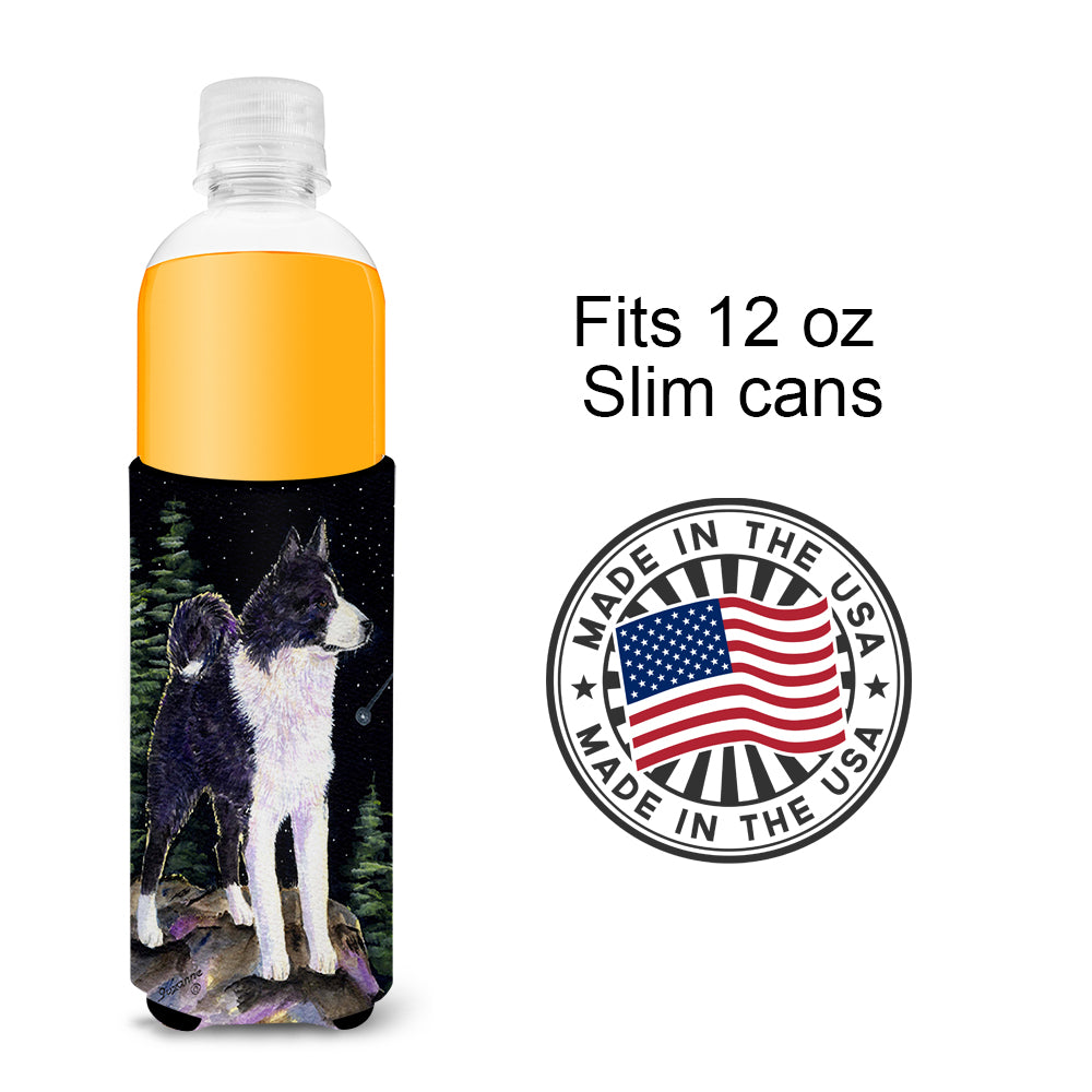 Starry Night Karelian Bear Dog Ultra Beverage Insulators for slim cans SS8483MUK