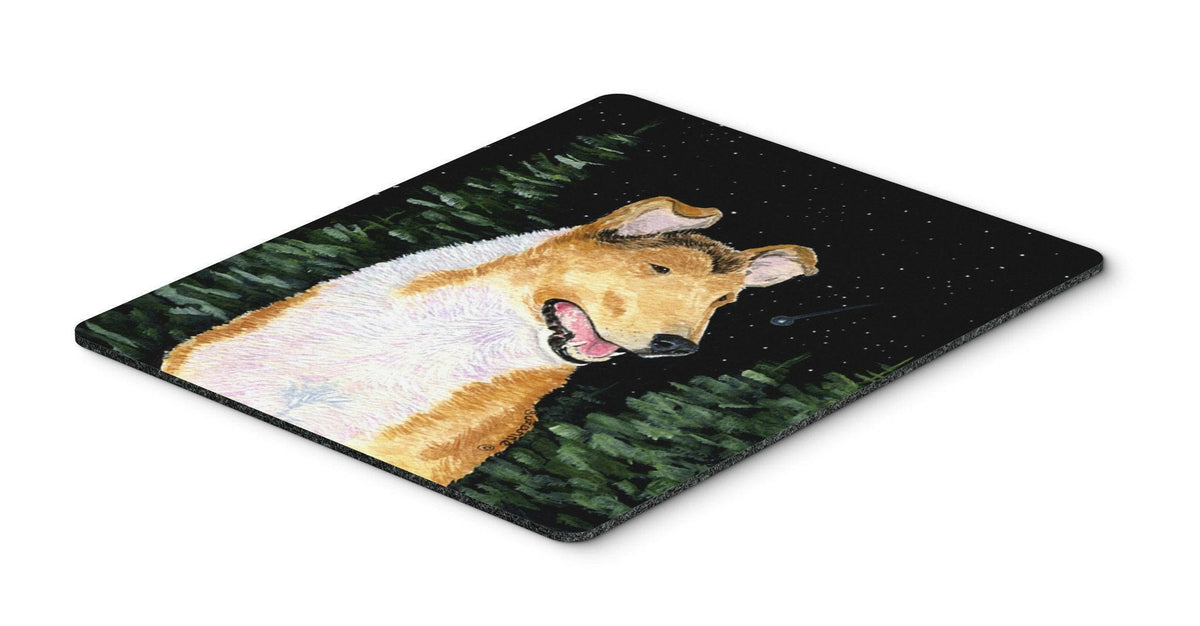 Starry Night Collie Smooth Mouse Pad / Hot Pad / Trivet by Caroline&#39;s Treasures