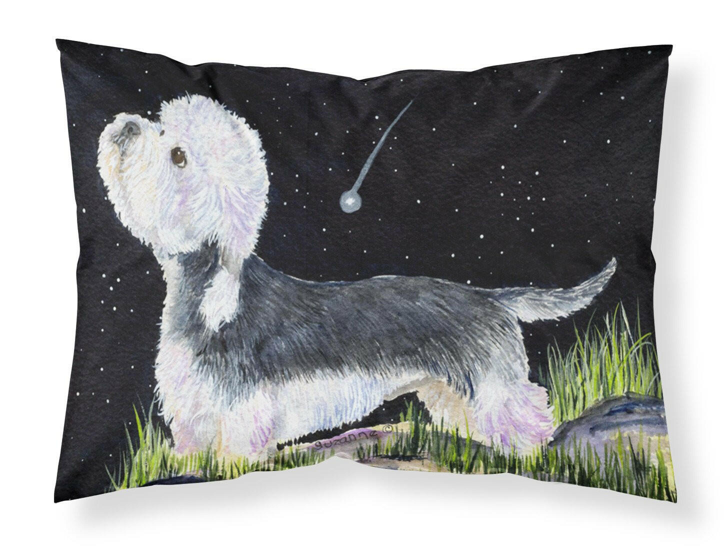 Starry Night Dandie Dinmont Terrier Moisture wicking Fabric standard pillowcase by Caroline's Treasures