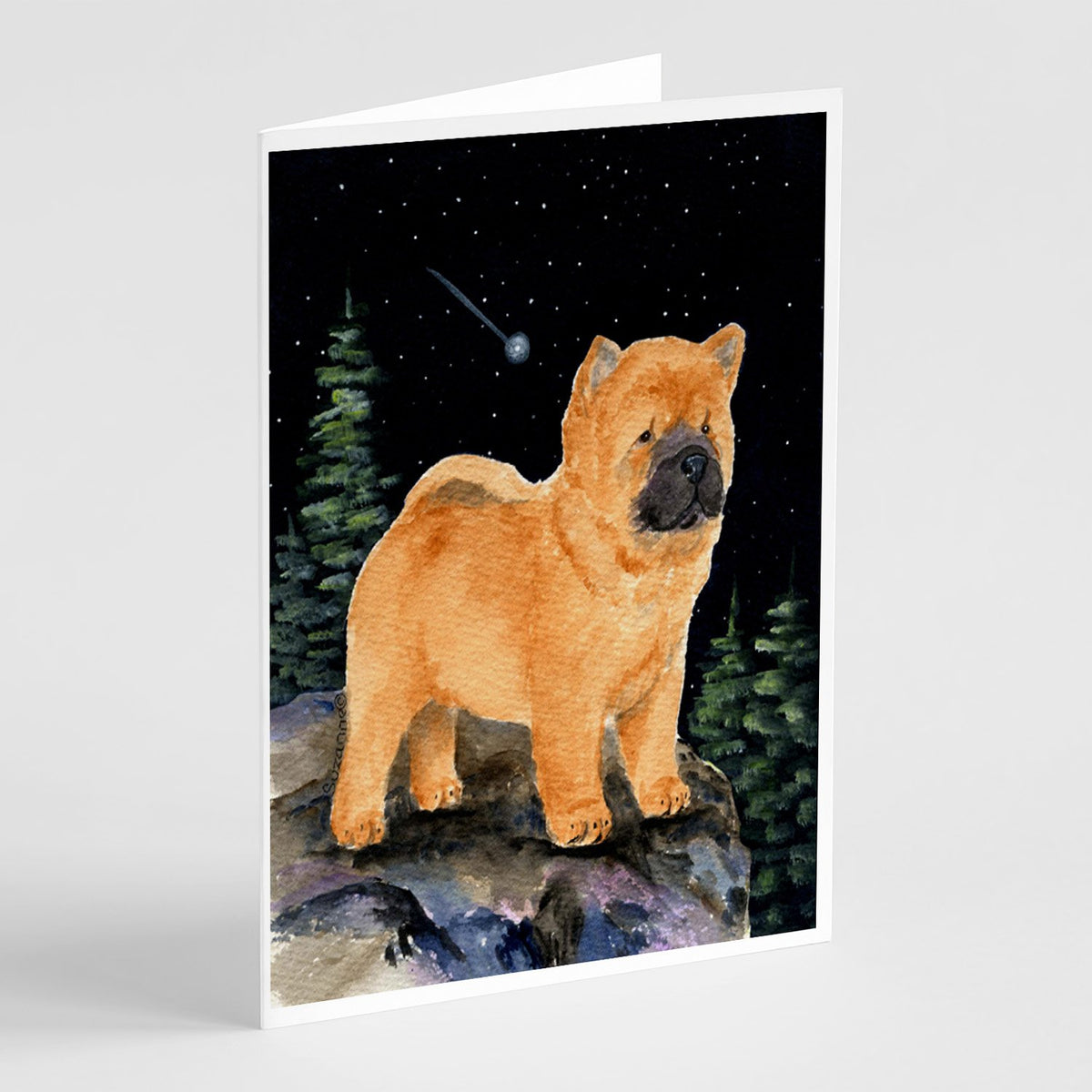 Buy this Starry Night Chow Chow Greeting Cards and Envelopes Pack of 8