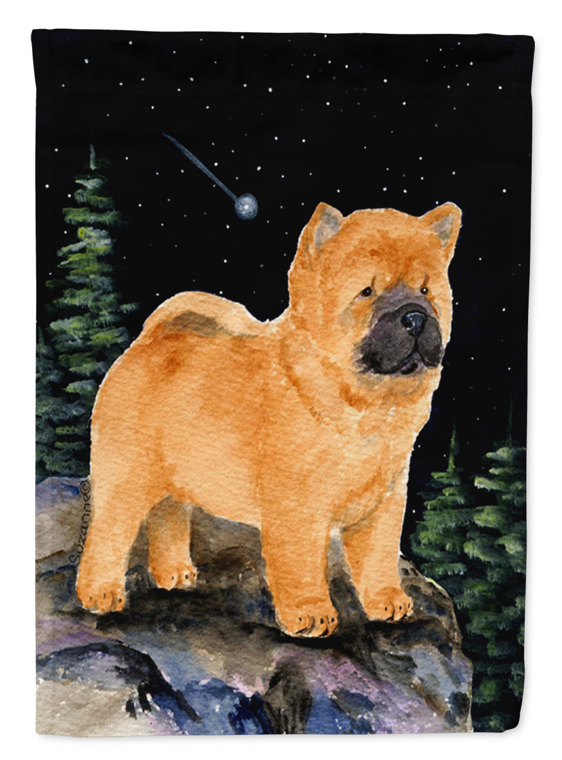 Starry Night Chow Chow Flag Garden Size