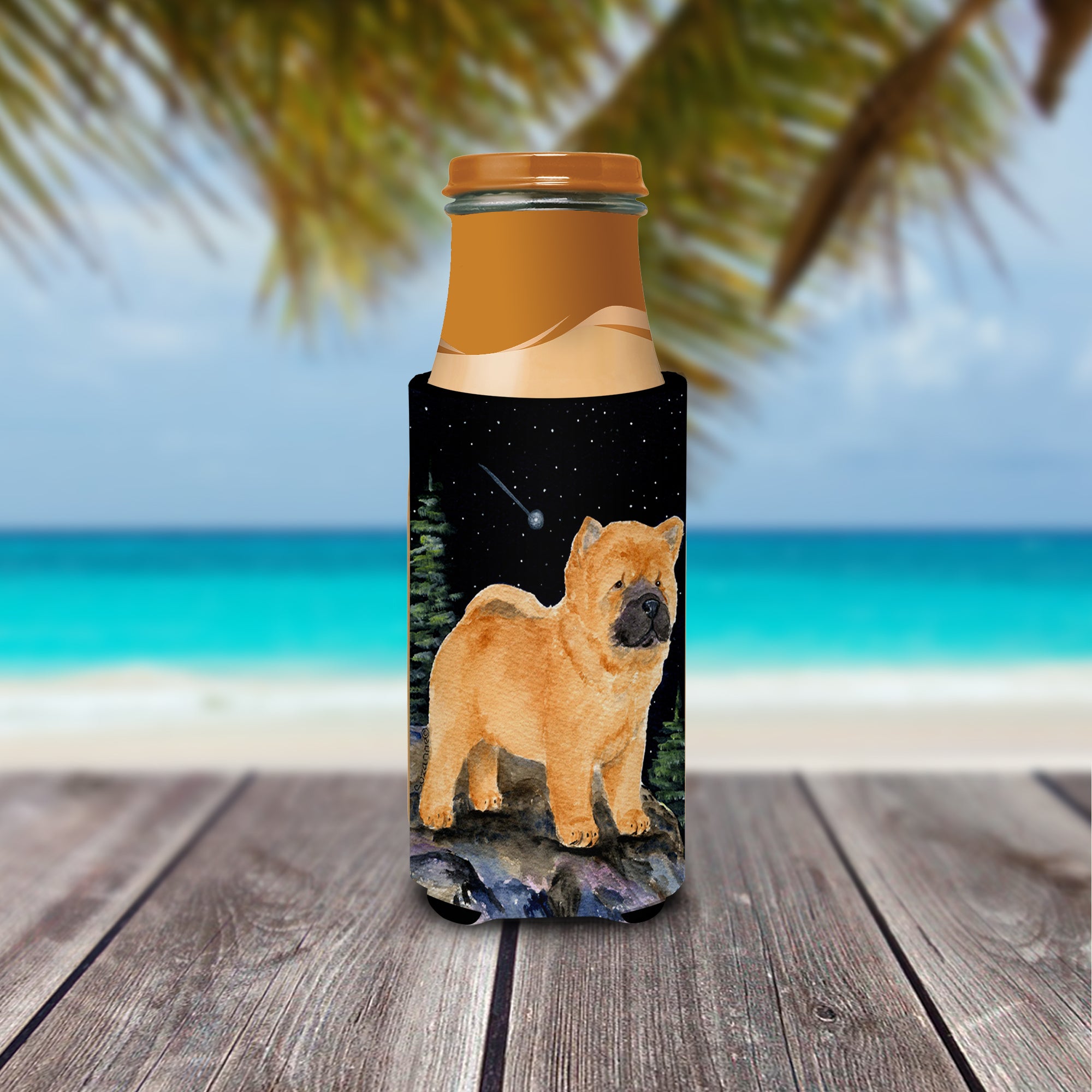 Starry Night Chow Chow Ultra Beverage Insulators for slim cans SS8488MUK.