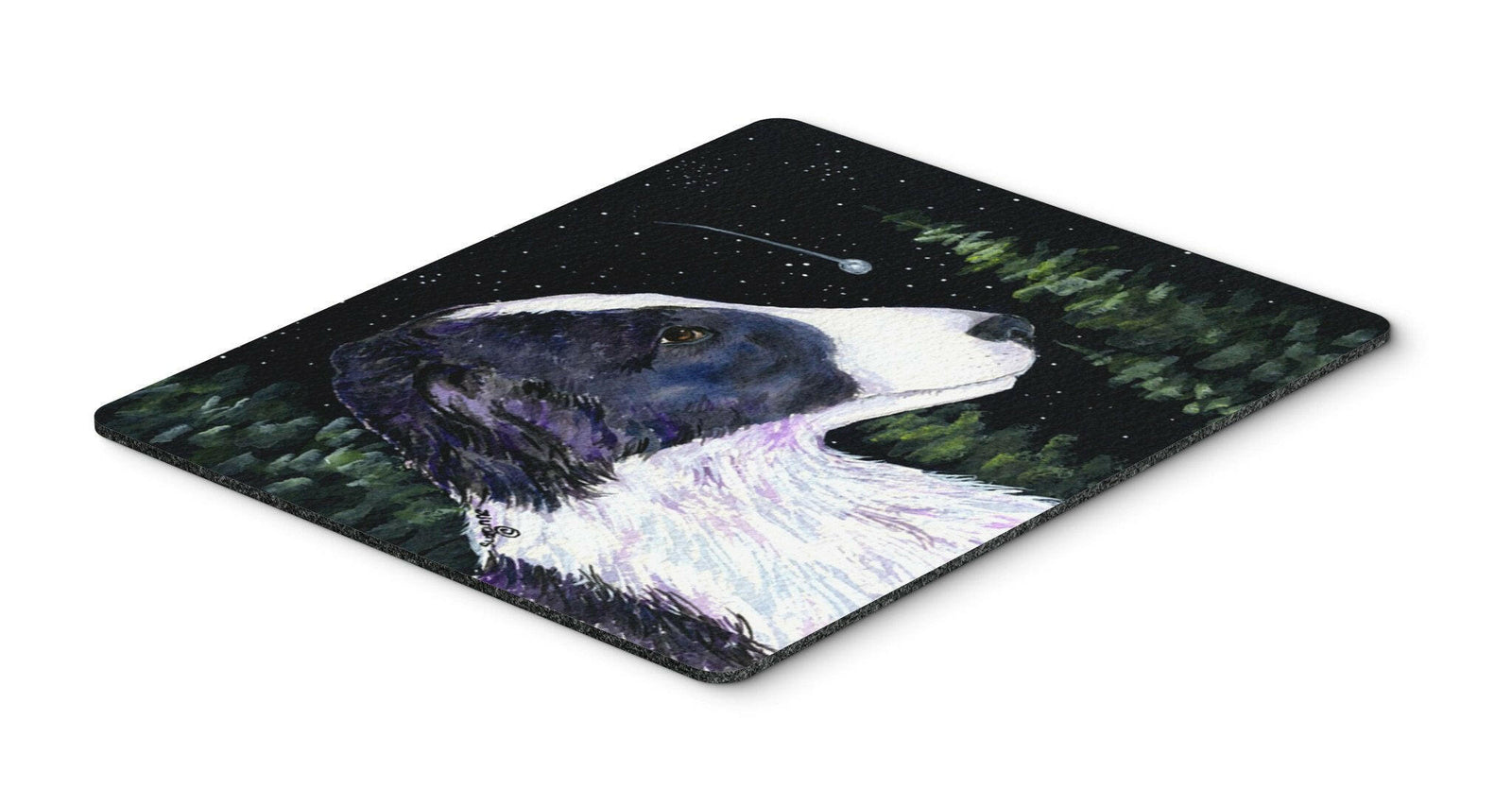 Starry Night Border Collie Mouse pad, hot pad, or trivet by Caroline's Treasures