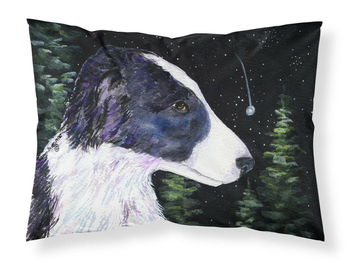 Starry Night Border Collie Moisture wicking Fabric standard pillowcase by Caroline&#39;s Treasures