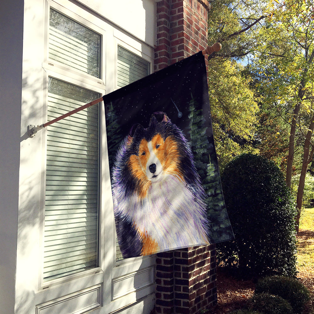 Starry Night Collie Flag Canvas House Size