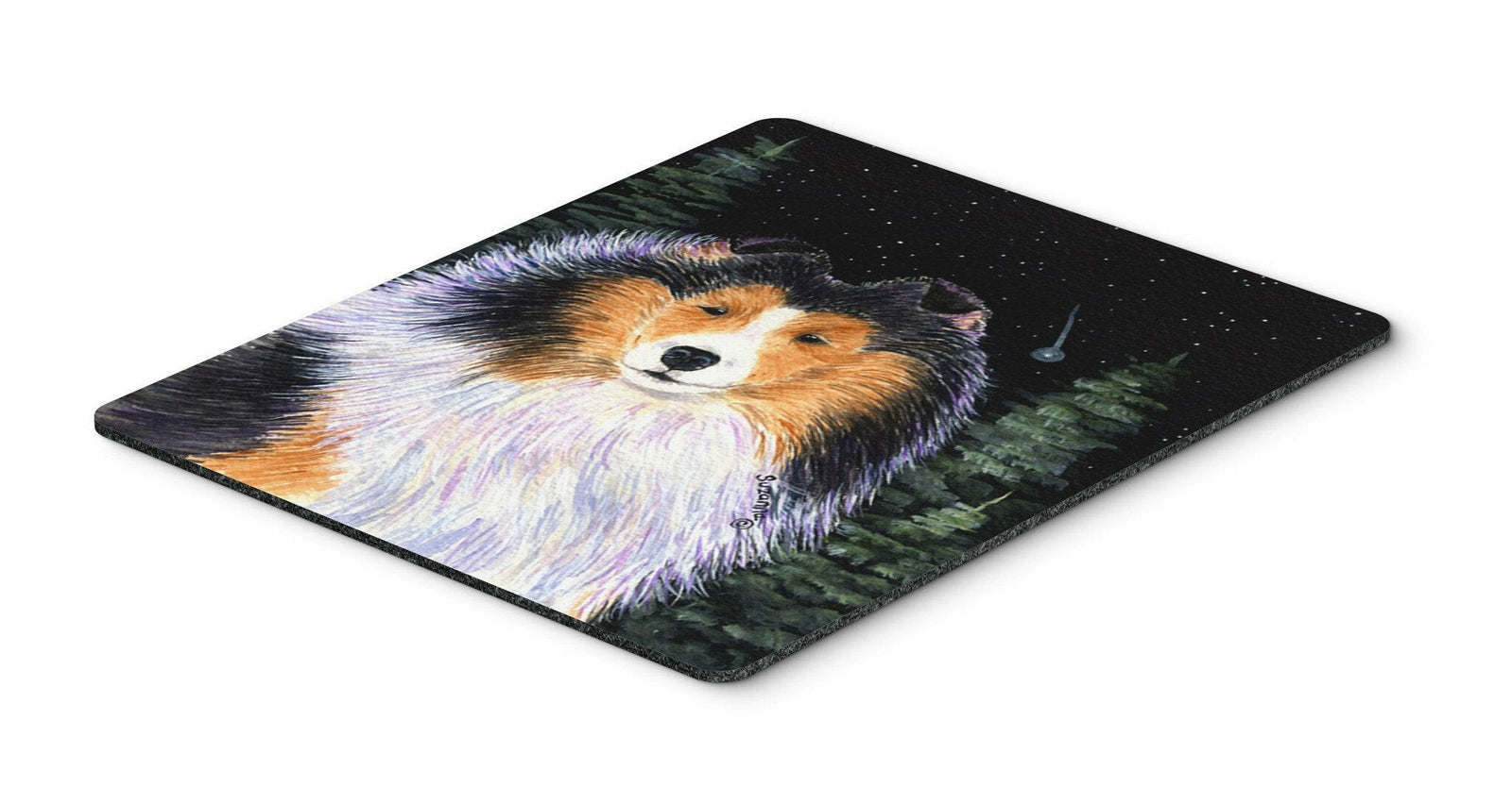 Starry Night Collie Mouse Pad / Hot Pad / Trivet by Caroline's Treasures