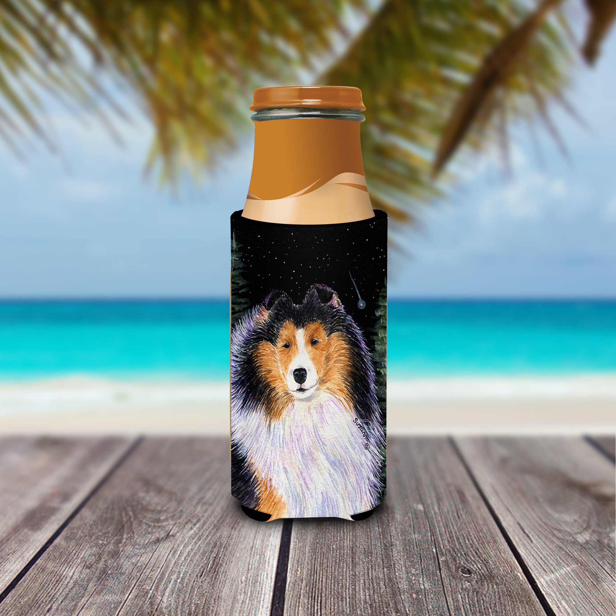 Starry Night Collie Ultra Beverage Isolateurs pour canettes minces SS8491MUK