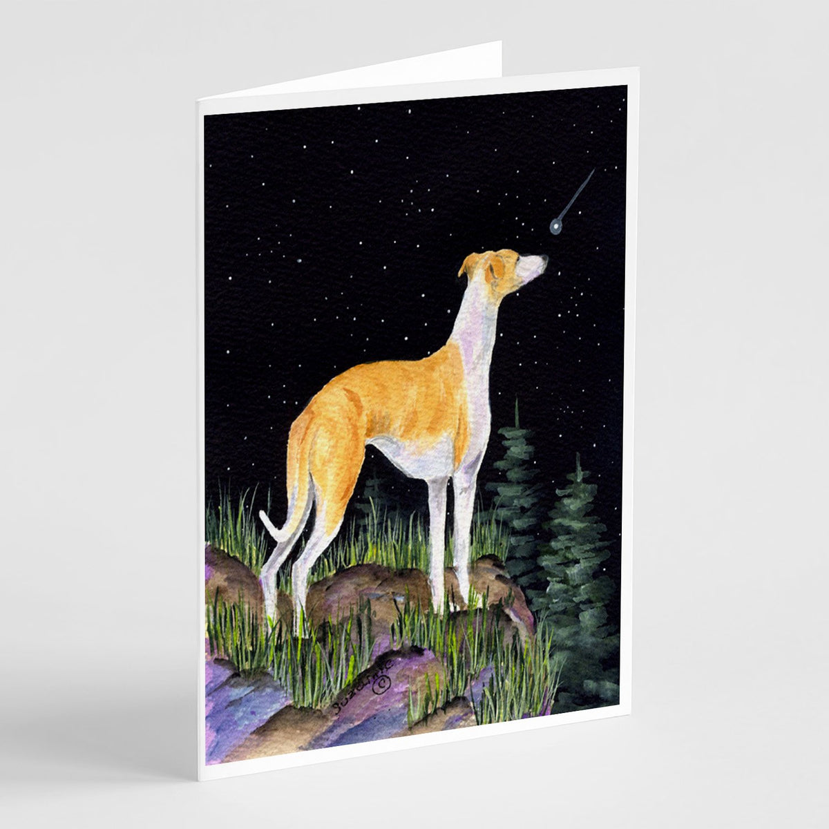 Buy this Starry Night Whippet Greeting Cards and Envelopes Pack of 8