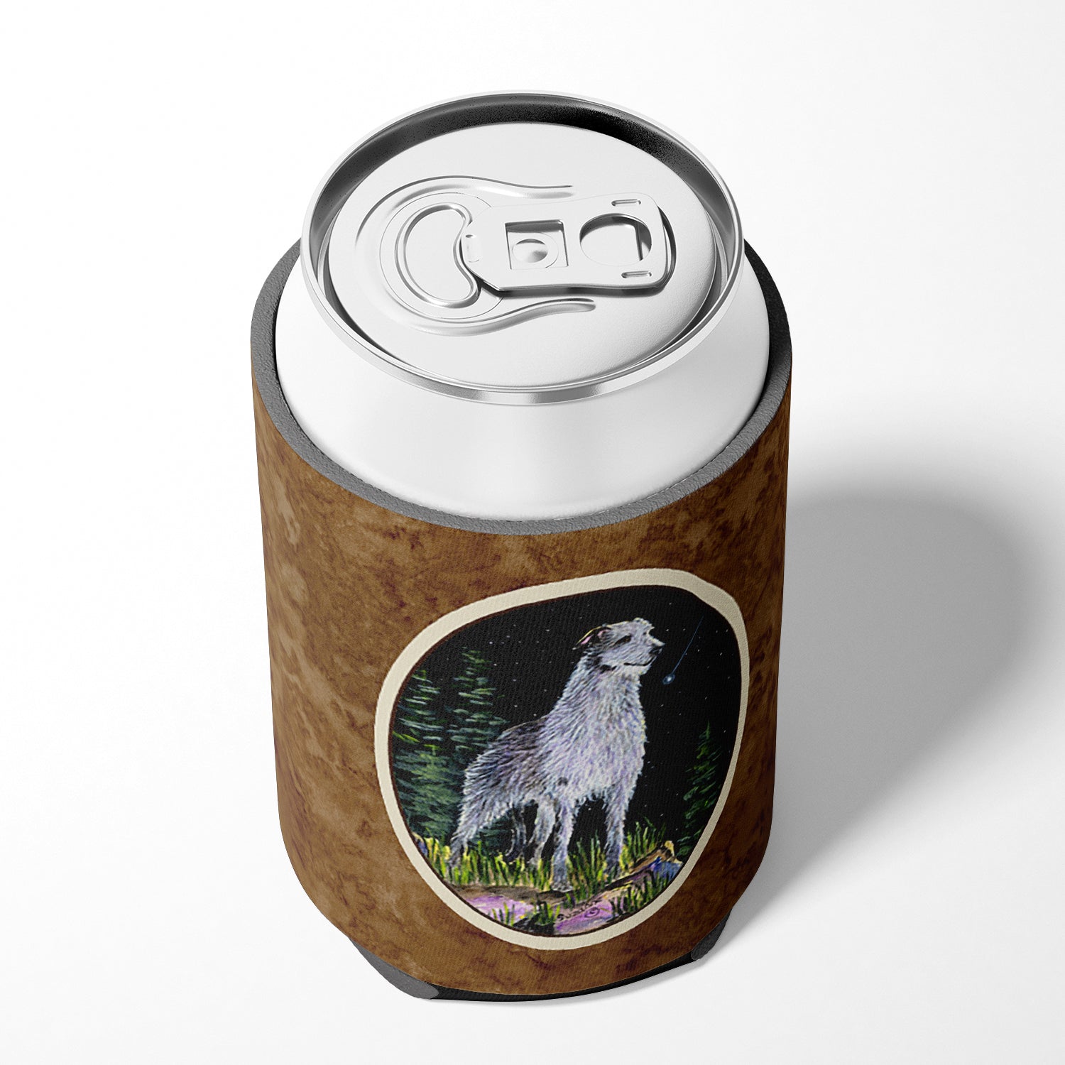 Starry Night Scottish Deerhound  Can or Bottle Beverage Insulator Hugger.