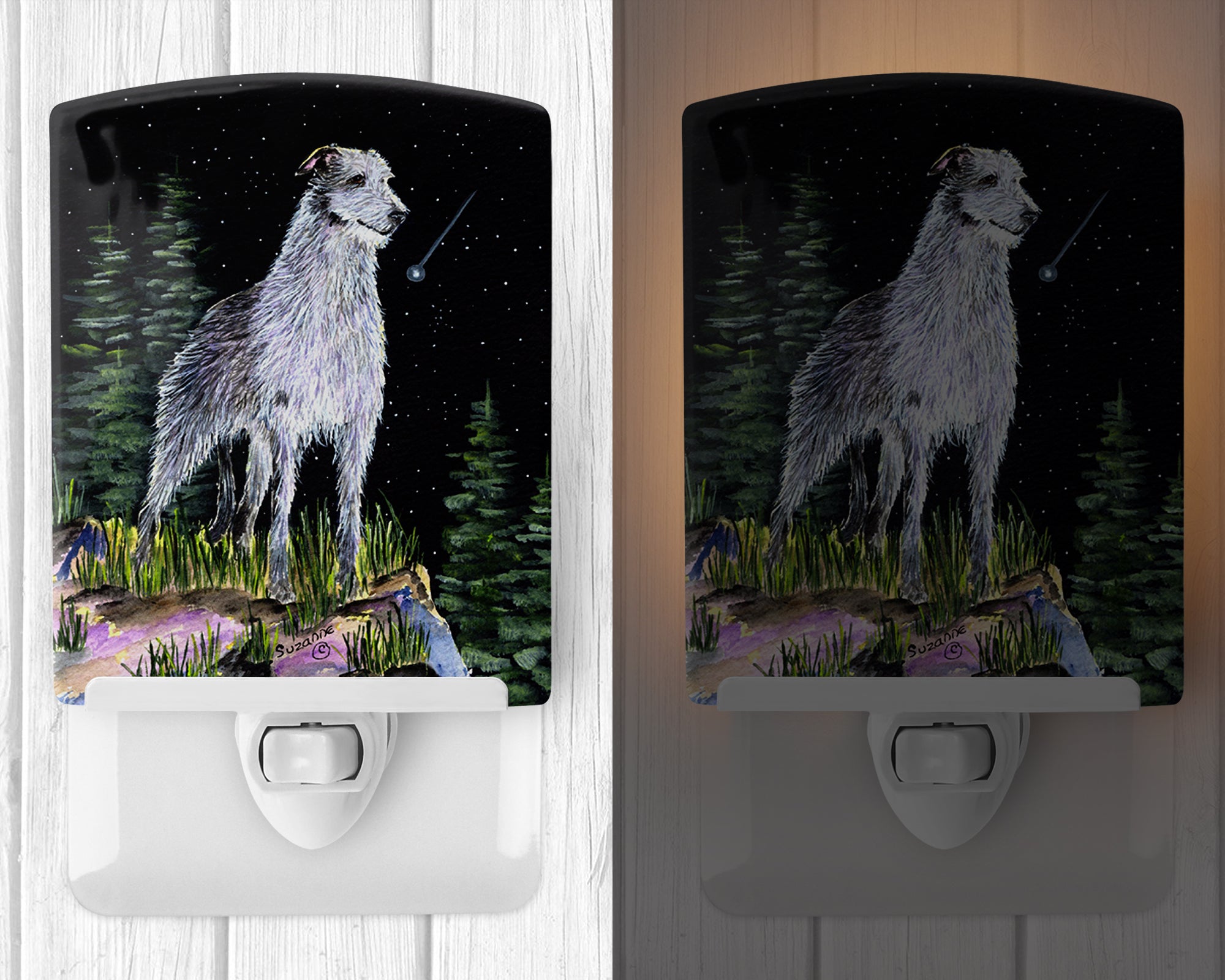 Starry Night Scottish Deerhound Ceramic Night Light SS8493CNL - the-store.com