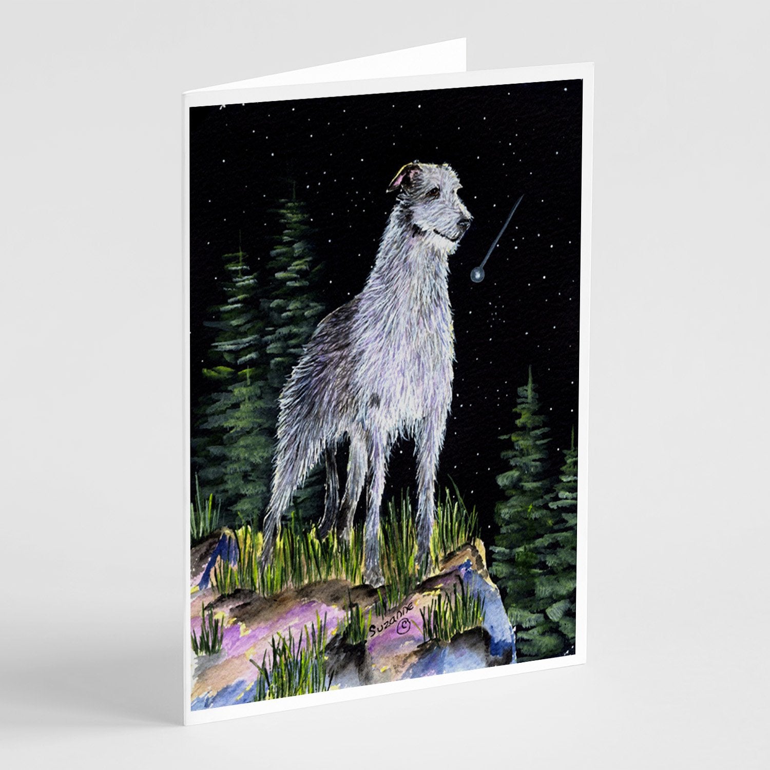 Buy this Starry Night Scottish Deerhound Greeting Cards and Envelopes Pack of 8