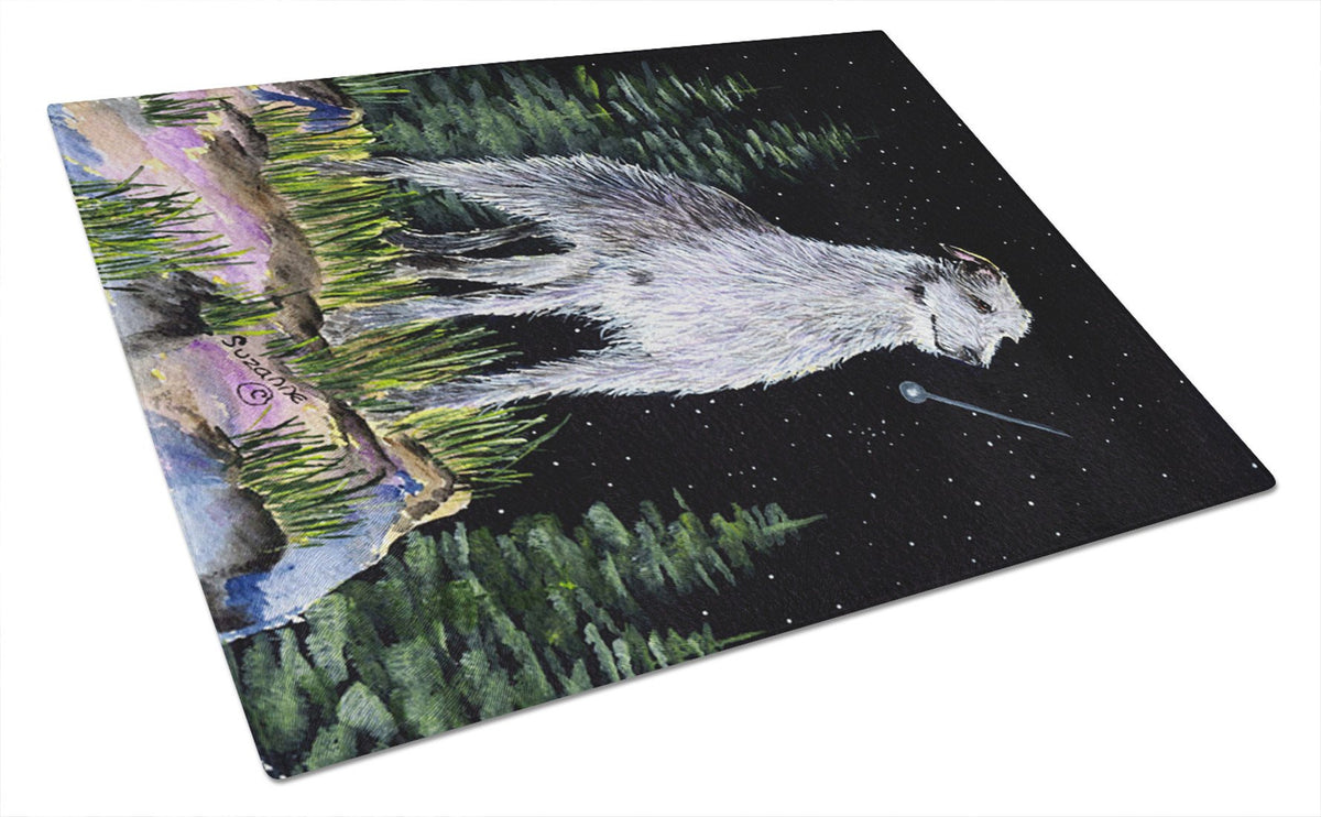 Starry Night Scottish Deerhound  Glass Cutting Board Large by Caroline&#39;s Treasures