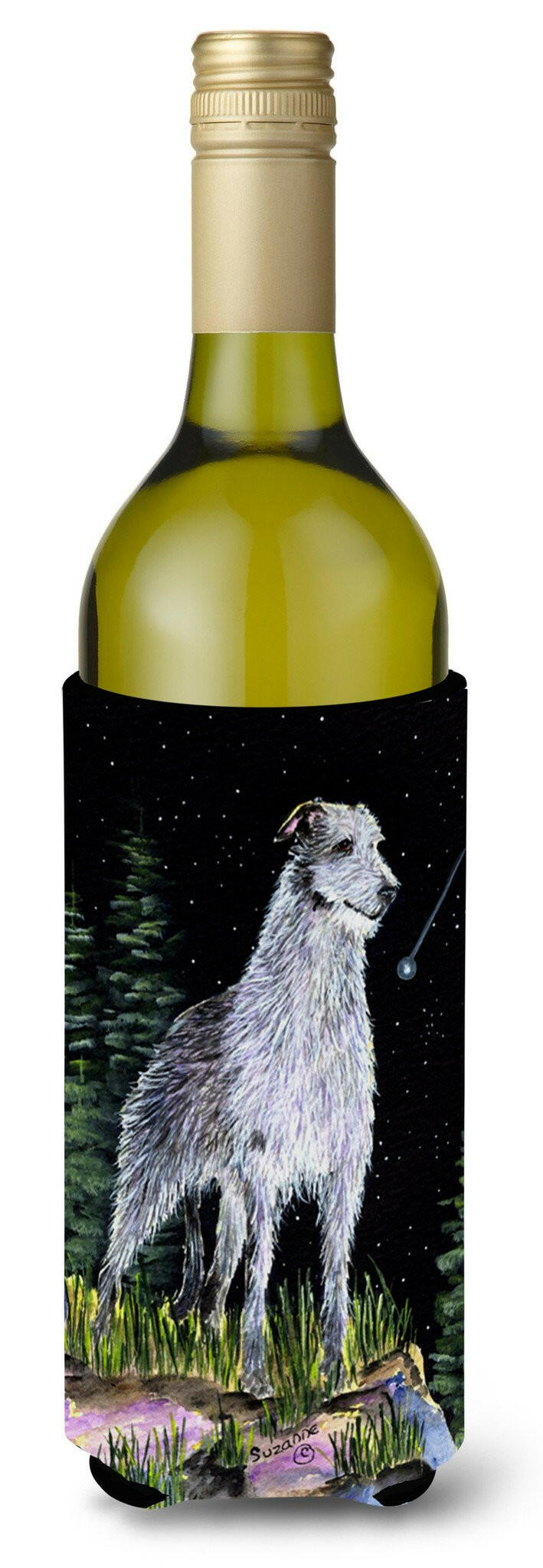 Starry Night Scottish Deerhound Wine Bottle Beverage Insulator Beverage Insulator Hugger by Caroline&#39;s Treasures