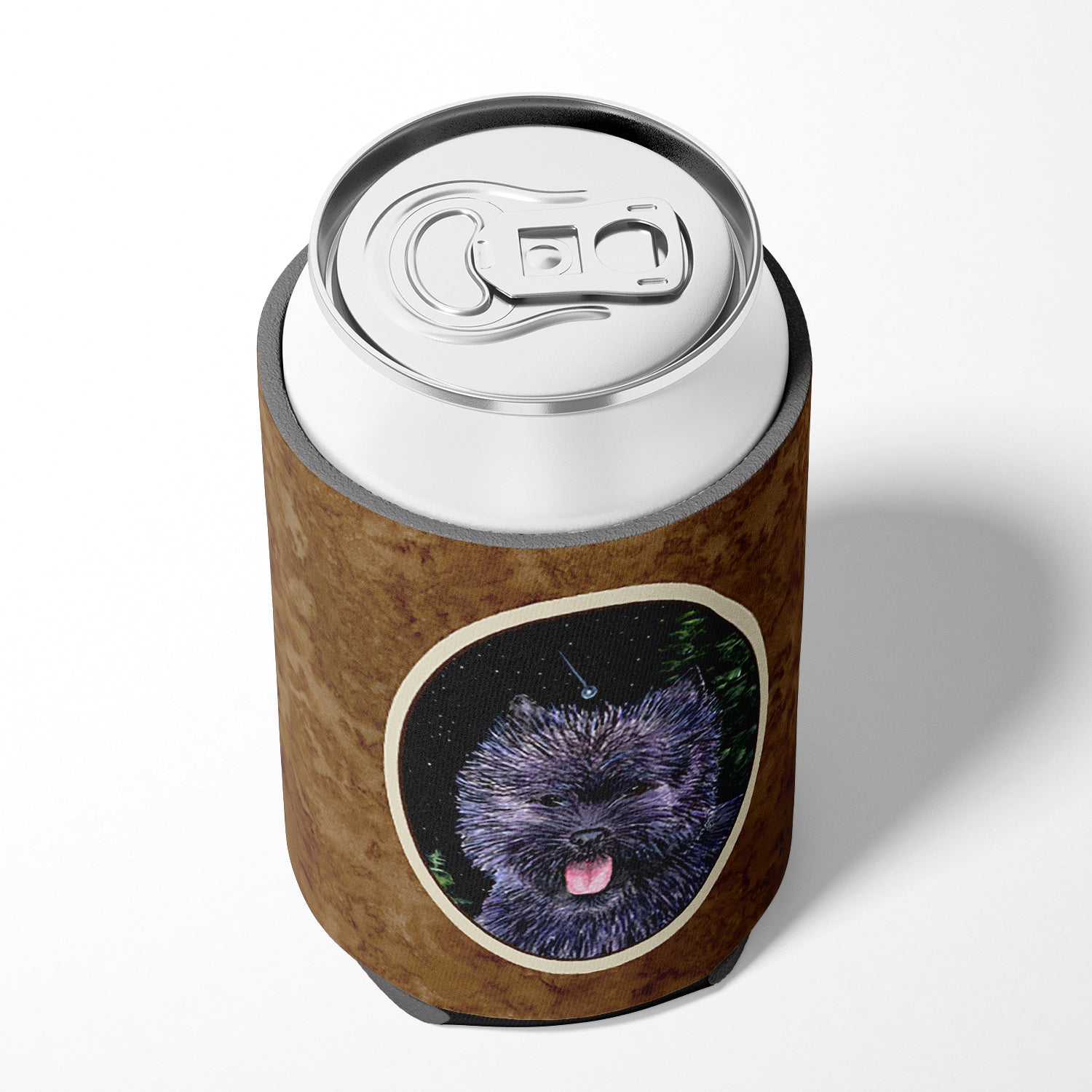 Starry Night Cairn Terrier Can or Bottle Beverage Insulator Hugger.