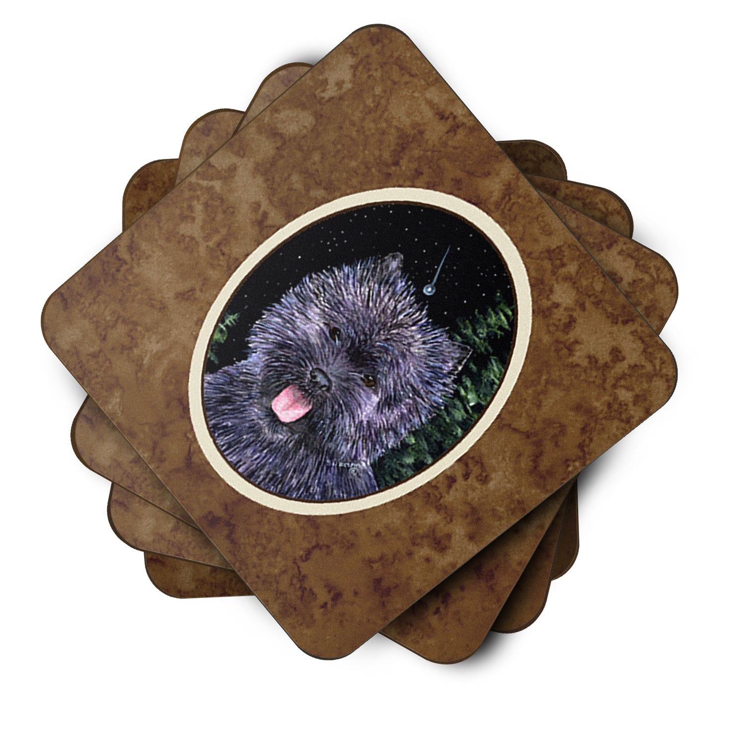 Starry Night Cairn Terrier Foam Coasters Set of 4 - the-store.com
