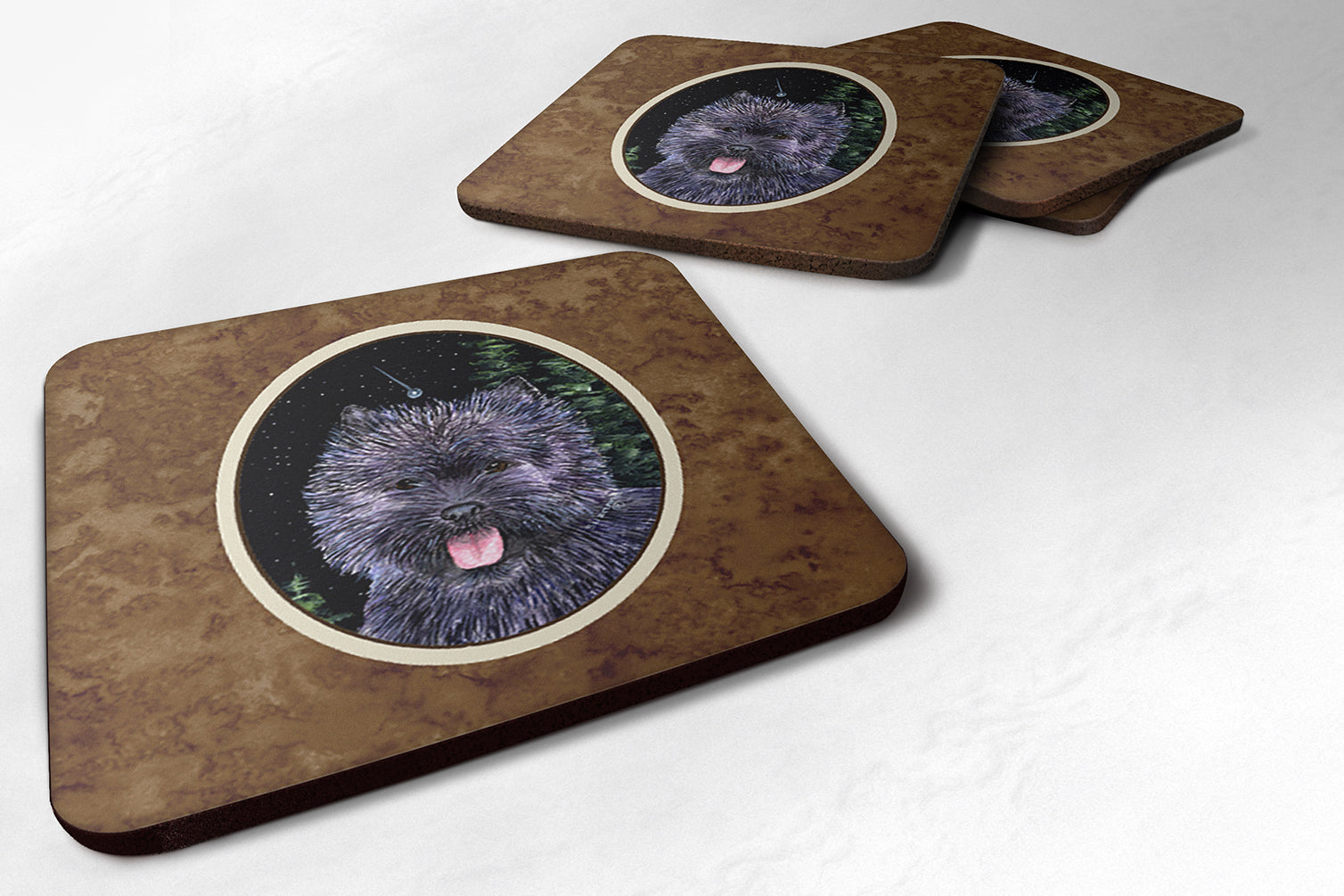 Starry Night Cairn Terrier Foam Coasters Set of 4 - the-store.com