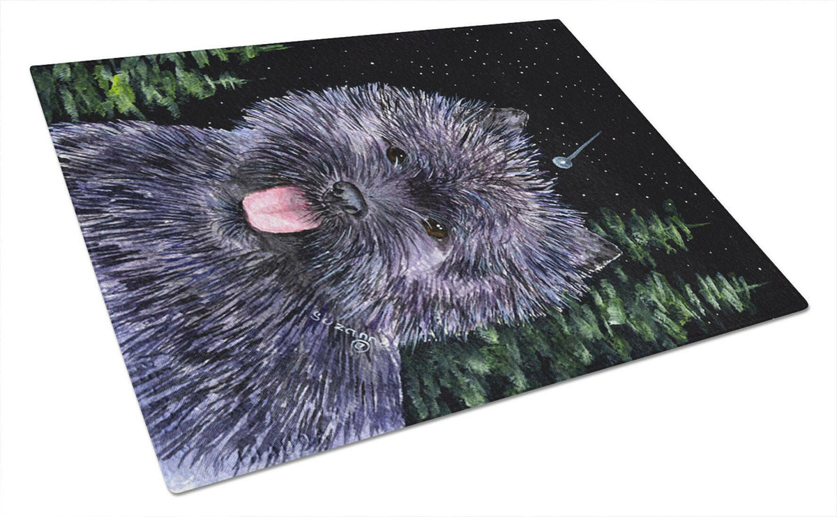 Starry Night Cairn Terrier Glass Cutting Board Large by Caroline&#39;s Treasures