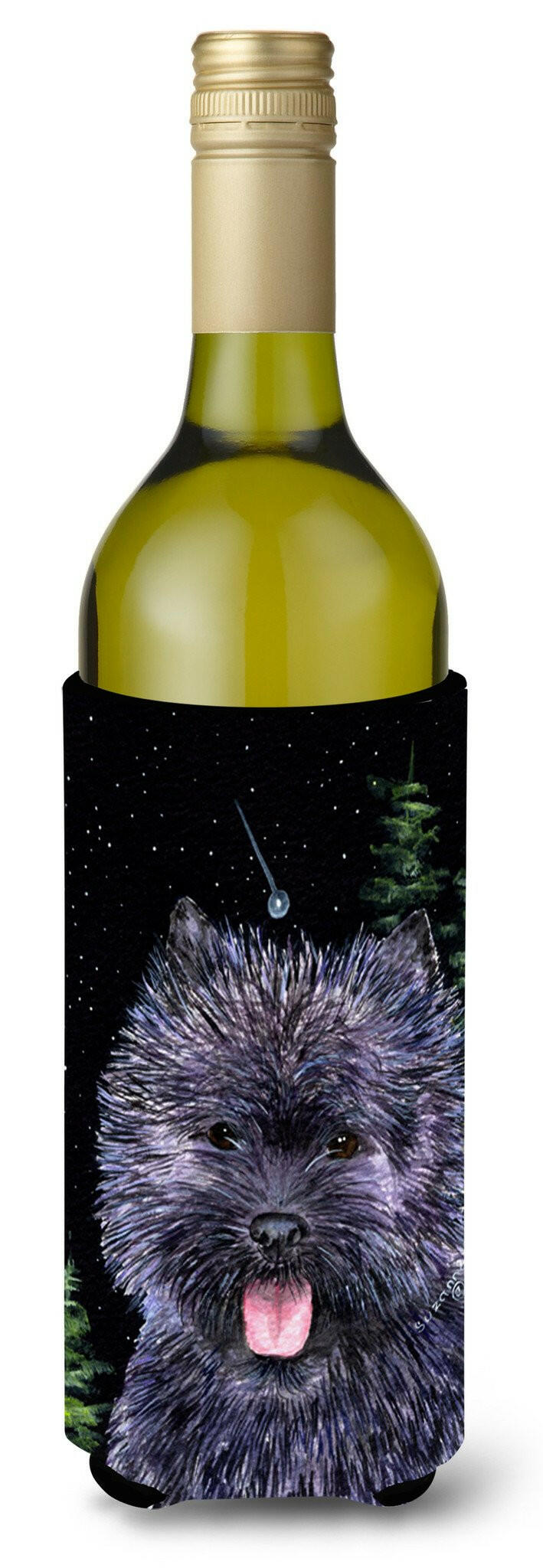 Starry Night Cairn Terrier Wine Bottle Beverage Insulator Beverage Insulator Hugger by Caroline's Treasures