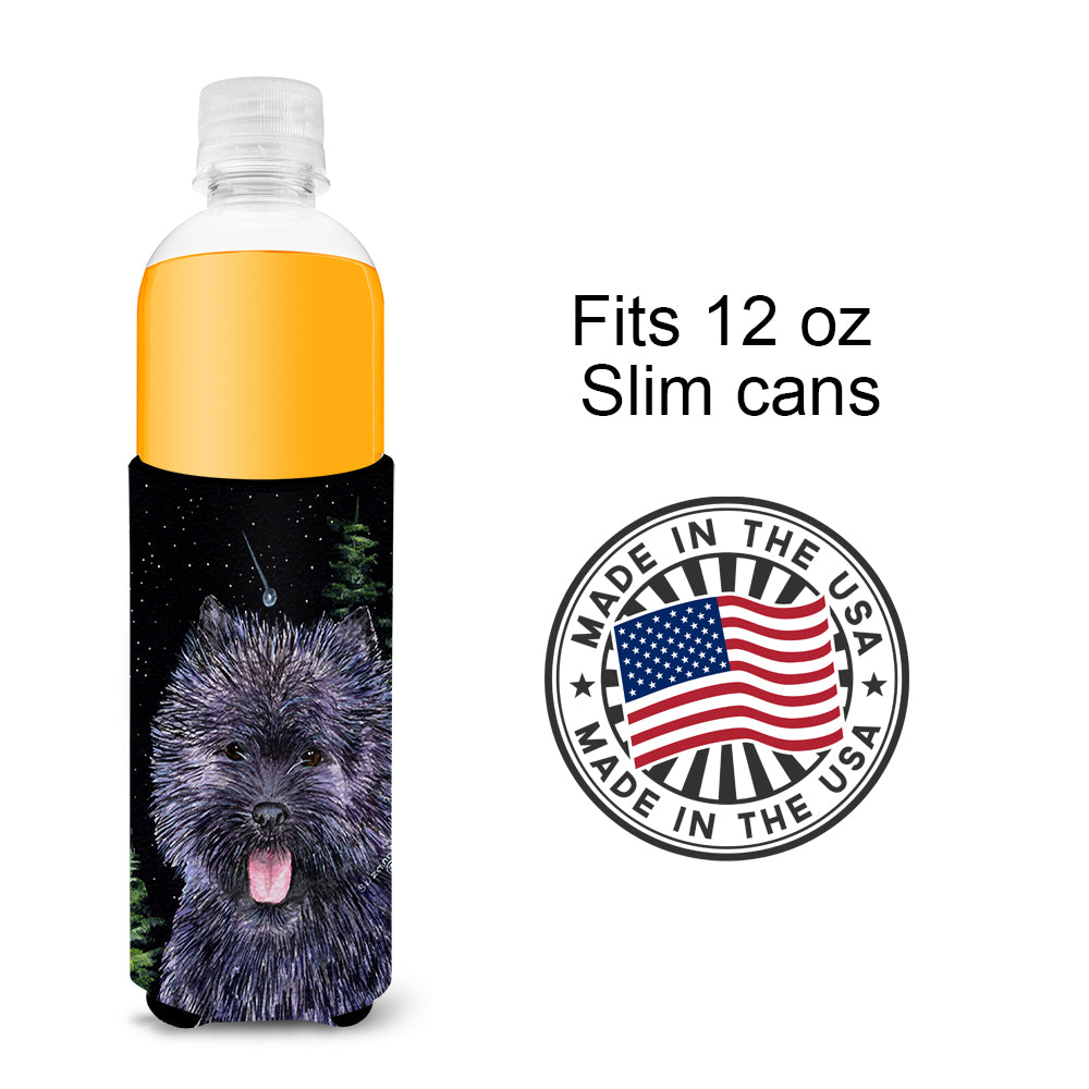 Starry Night Cairn Terrier Ultra Beverage Insulators for slim cans SS8494MUK.