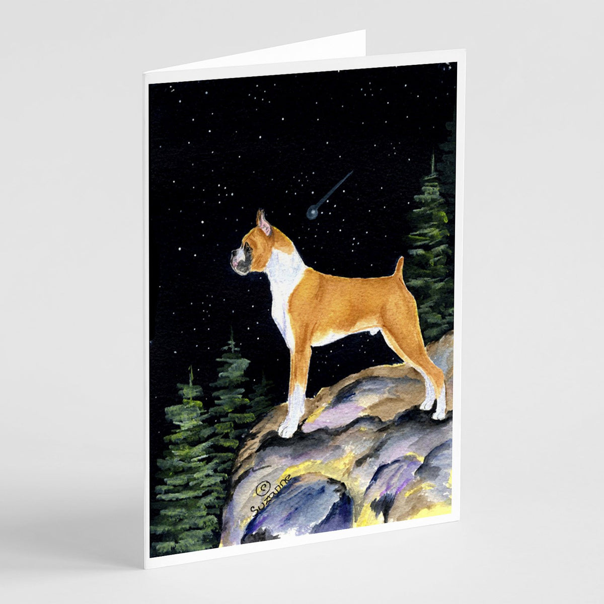 Buy this Starry Night Boxer Greeting Cards and Envelopes Pack of 8