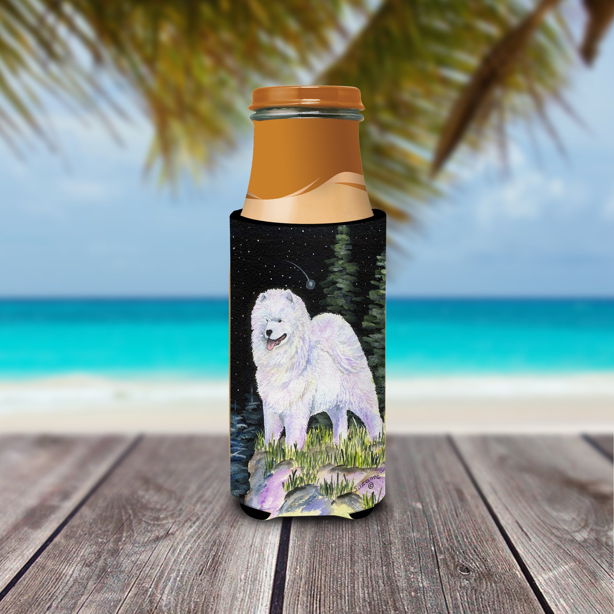 Starry Night Samoyed Ultra Beverage Insulators for slim cans SS8498MUK.