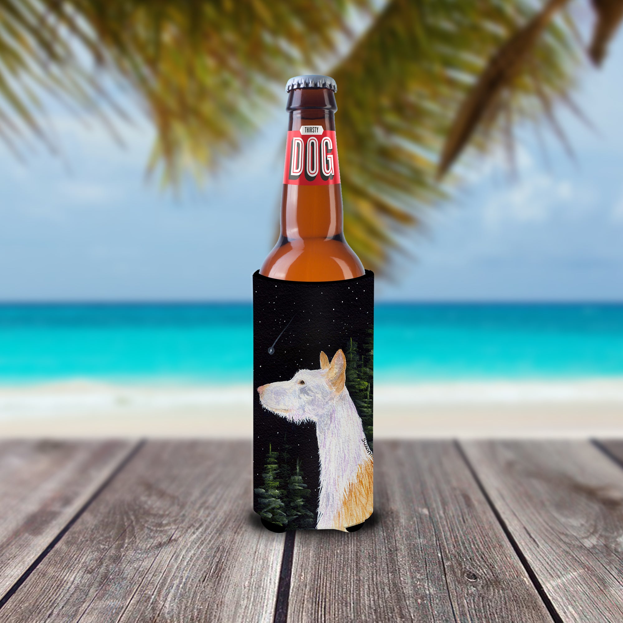 Starry Night Ibizan Hound Ultra Beverage Insulators for slim cans SS8499MUK