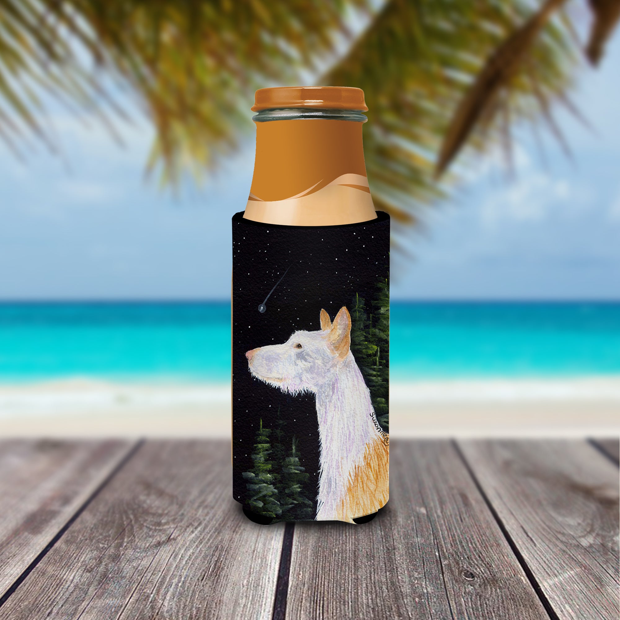 Starry Night Ibizan Hound Ultra Beverage Insulators for slim cans SS8499MUK