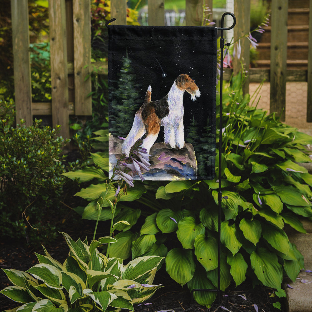Starry Night Fox Terrier Flag Garden Size