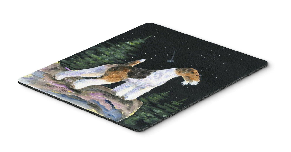Starry Night Fox Terrier Mouse Pad / Hot Pad / Trivet by Caroline&#39;s Treasures