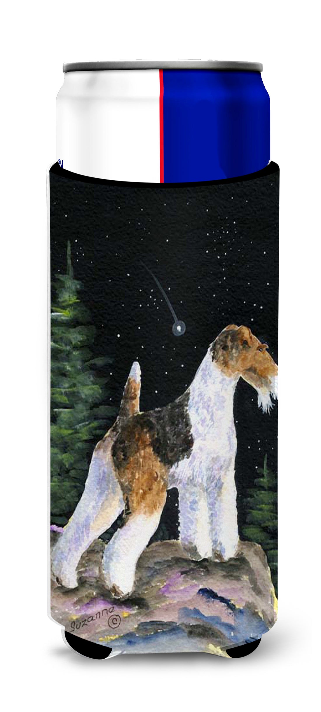 Starry Night Fox Terrier Ultra Beverage Insulators for slim cans SS8500MUK