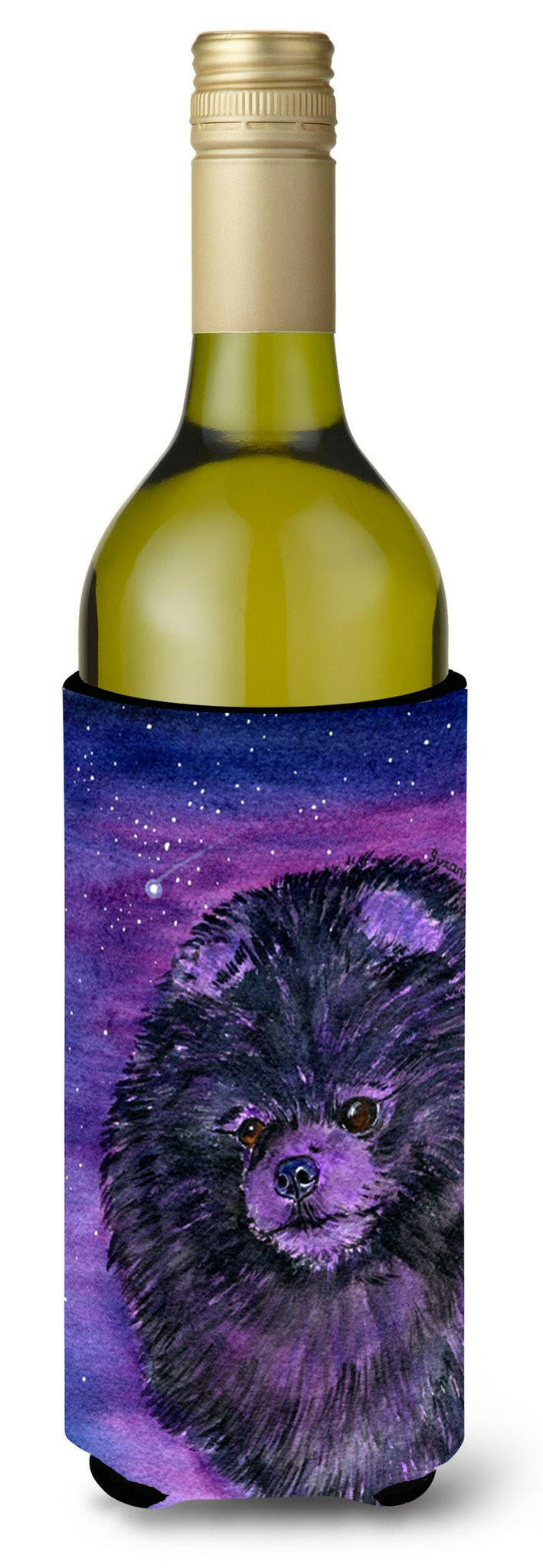Starry Night Pomeranian Wine Bottle Beverage Insulator Beverage Insulator Hugger SS8501LITERK by Caroline&#39;s Treasures
