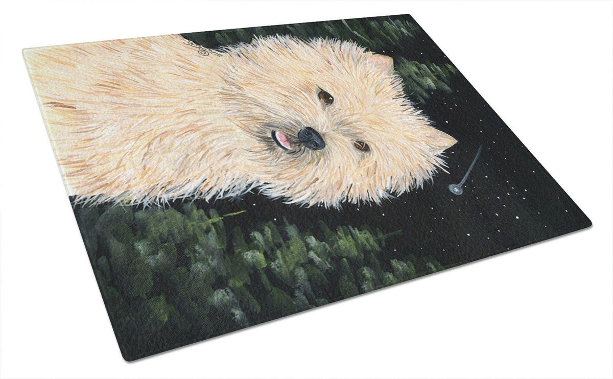 Starry Night Cairn Terrier Glass Cutting Board Large by Caroline&#39;s Treasures