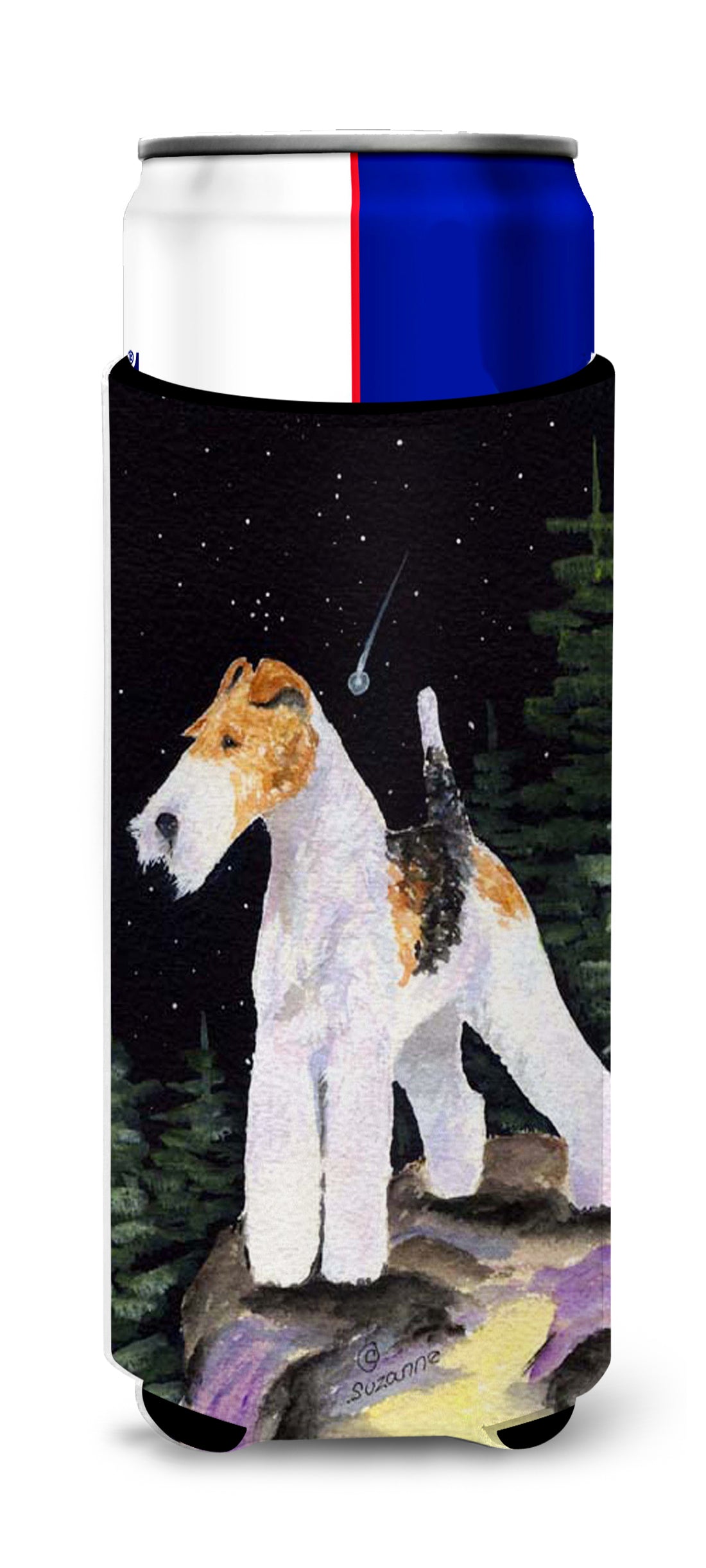 Starry Night Fox Terrier Ultra Beverage Insulators for slim cans SS8503MUK.