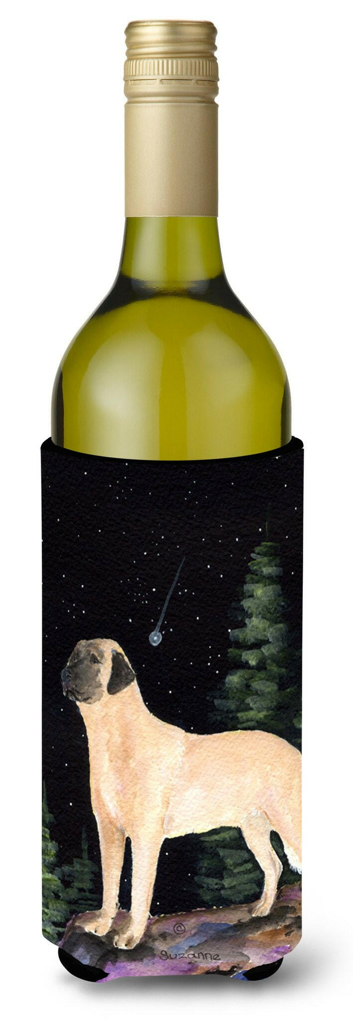Starry Night Anatolian Shepherd Wine Bottle Beverage Insulator Beverage Insulator Hugger by Caroline&#39;s Treasures
