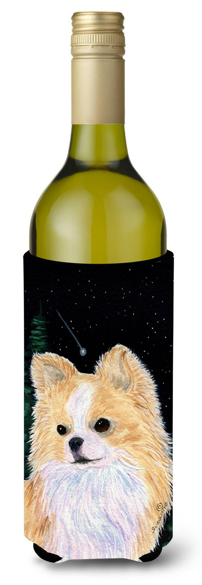 Starry Night Chihuahua Wine Bottle Beverage Insulator Beverage Insulator Hugger by Caroline&#39;s Treasures