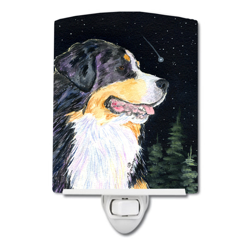 Starry Night Bernese Mountain Dog Ceramic Night Light SS8512CNL - the-store.com