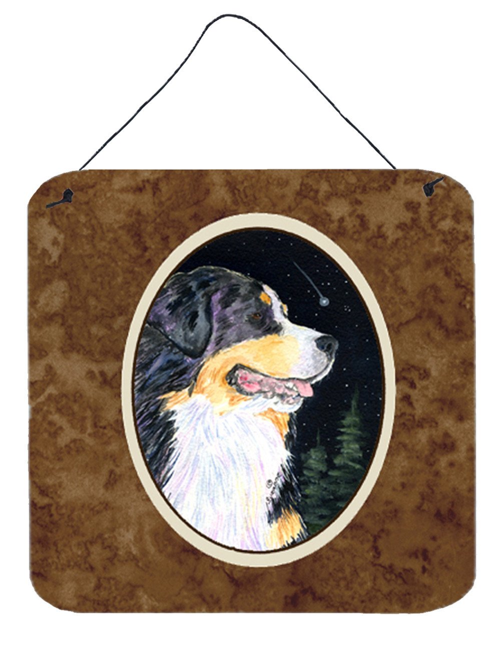 Starry Night Bernese Mountain Dog Aluminium Metal Wall or Door Hanging Prints by Caroline&#39;s Treasures