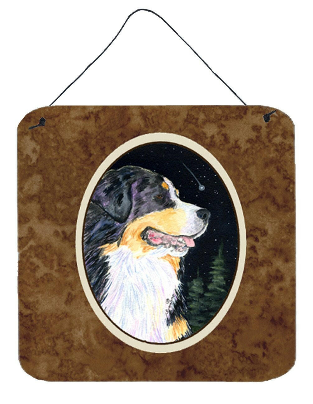 Starry Night Bernese Mountain Dog Aluminium Metal Wall or Door Hanging Prints by Caroline's Treasures