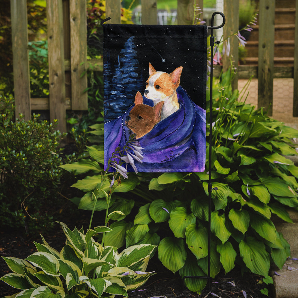 Starry Night Chihuahua Flag Garden Size.