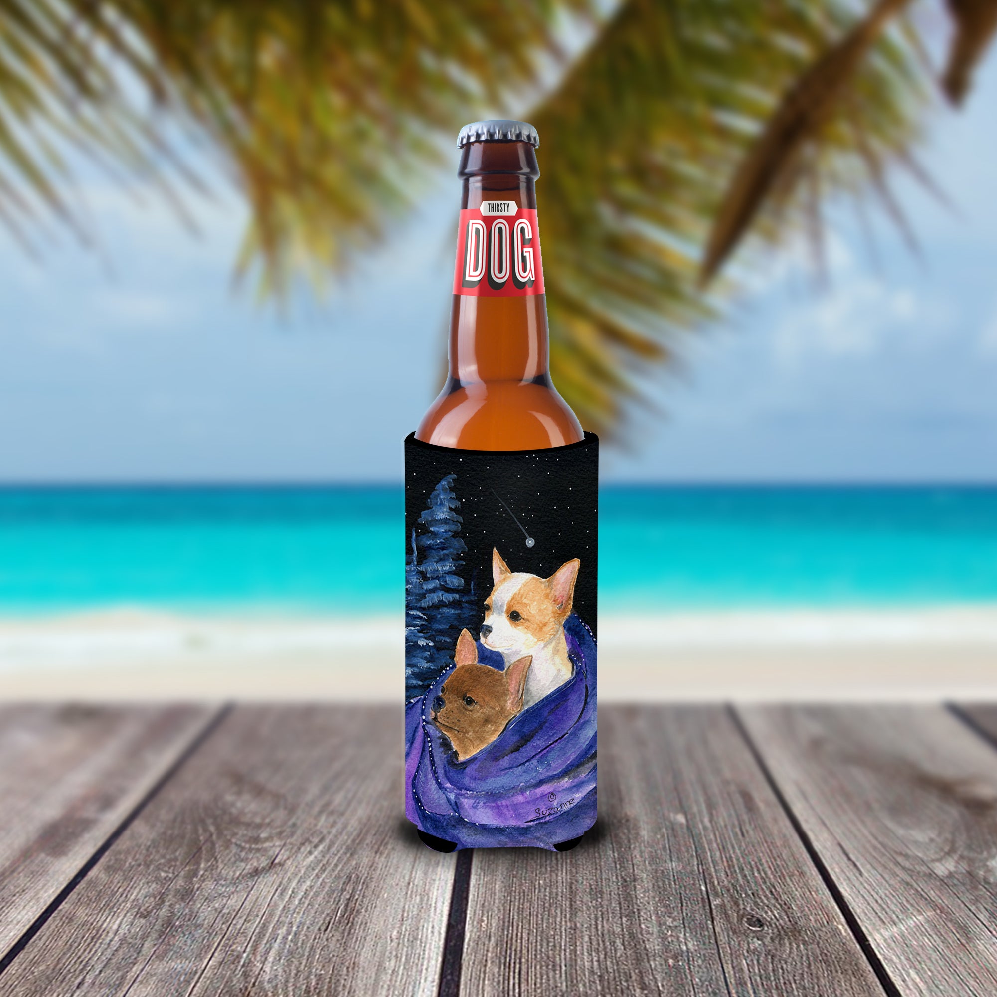 Starry Night Chihuahua Ultra Beverage Insulators for slim cans SS8513MUK.