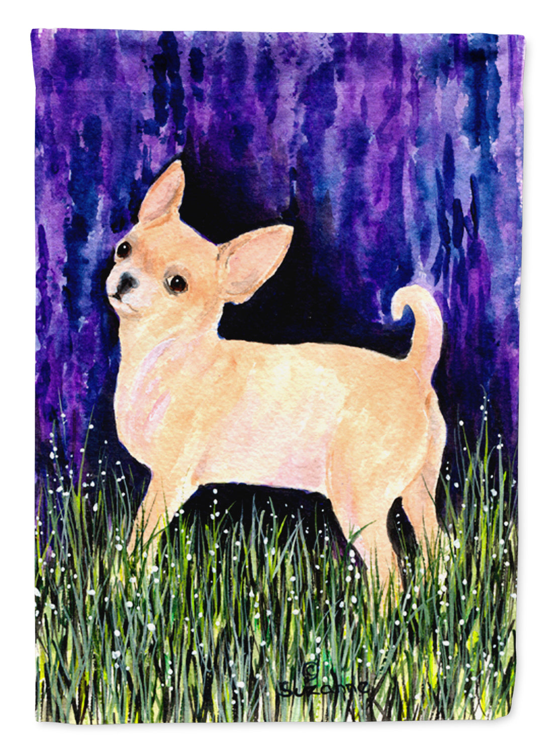 Starry Night Chihuahua Flag Garden Size
