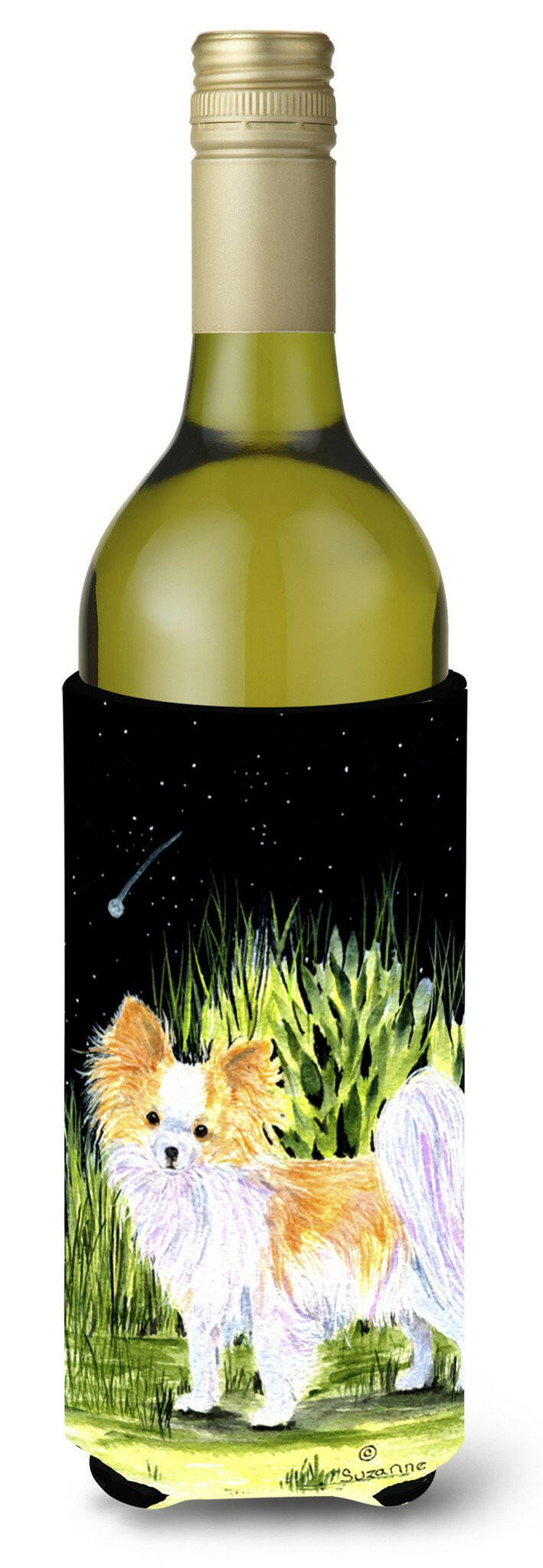 Starry Night Chihuahua Wine Bottle Beverage Insulator Beverage Insulator Hugger SS8516LITERK by Caroline&#39;s Treasures