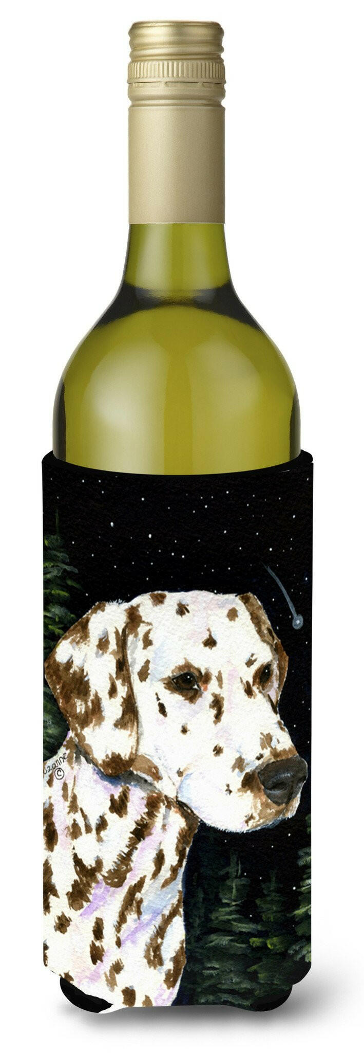Starry Night Dalmatian Wine Bottle Beverage Insulator Beverage Insulator Hugger SS8518LITERK by Caroline's Treasures