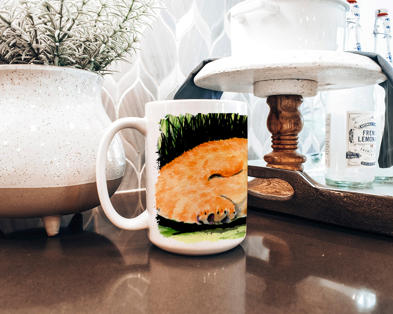 Chow Chow Dishwasher Safe Microwavable Ceramic Coffee Mug 15 ounce SS8525CM15