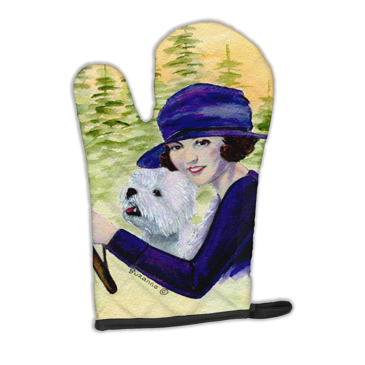 Woman driving with her Westie Oven Mitt SS8532OVMT  the-store.com.